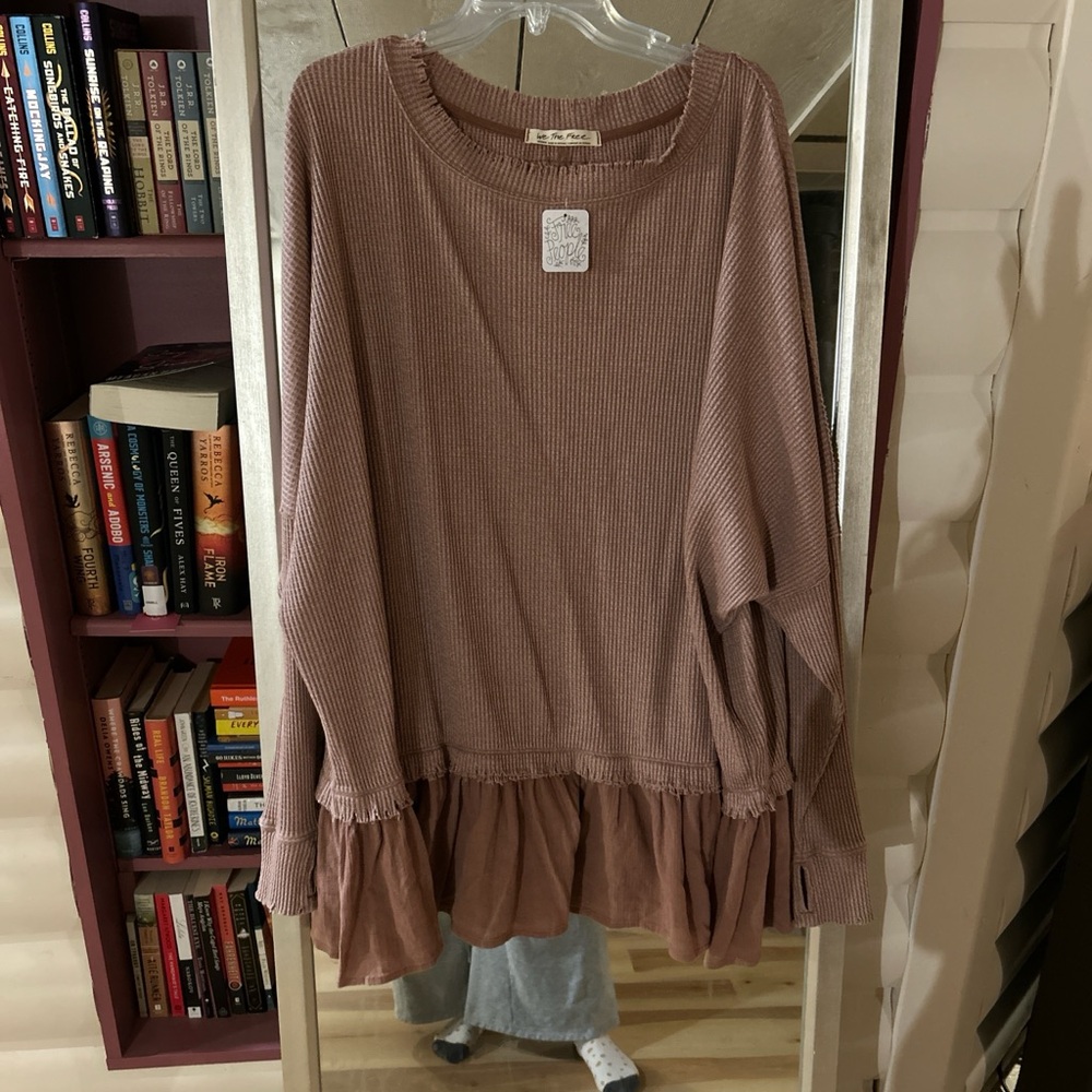 Free People Ribbed Long Sleeve Dress